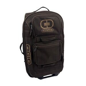 OGIO Brown Plaid Rolling Carry On Suitcase Soft Shell Spinner Luggage Bag